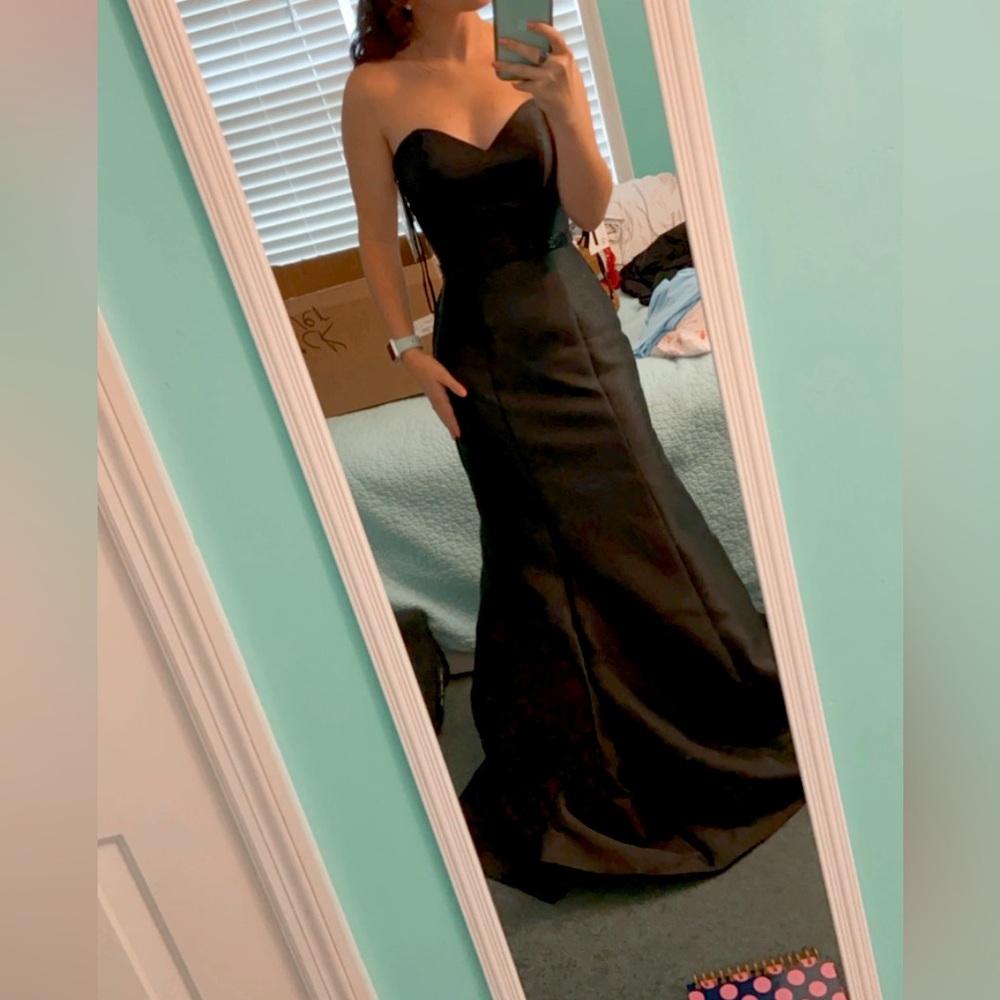 Black Satin Formal Dress